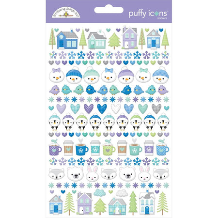 Doodlebug Design Snow Much Fun - Puffy Icon Stickers
