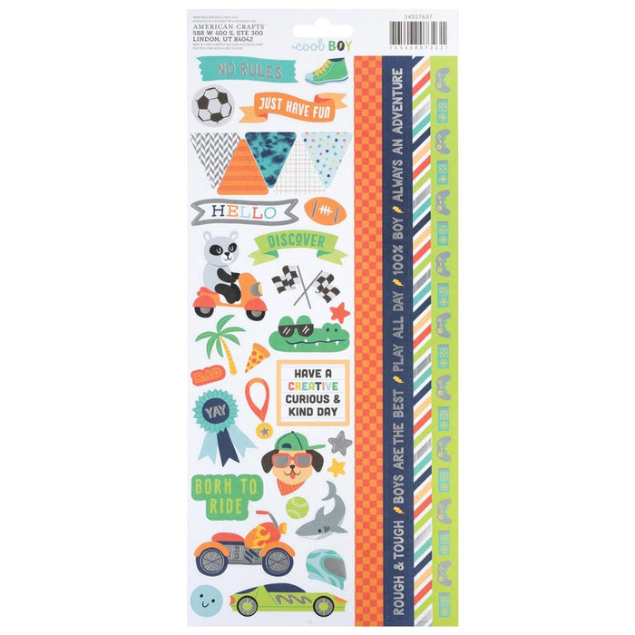 Pebbles Cool Boy - Cardstock Stickers