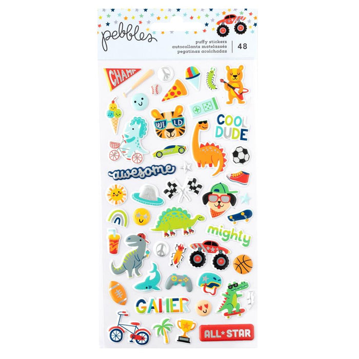 Pebbles Cool Boy - Puffy Stickers