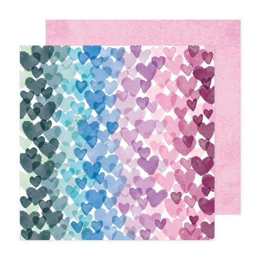 American Crafts Dreamer - Stamped Hearts Paper 5