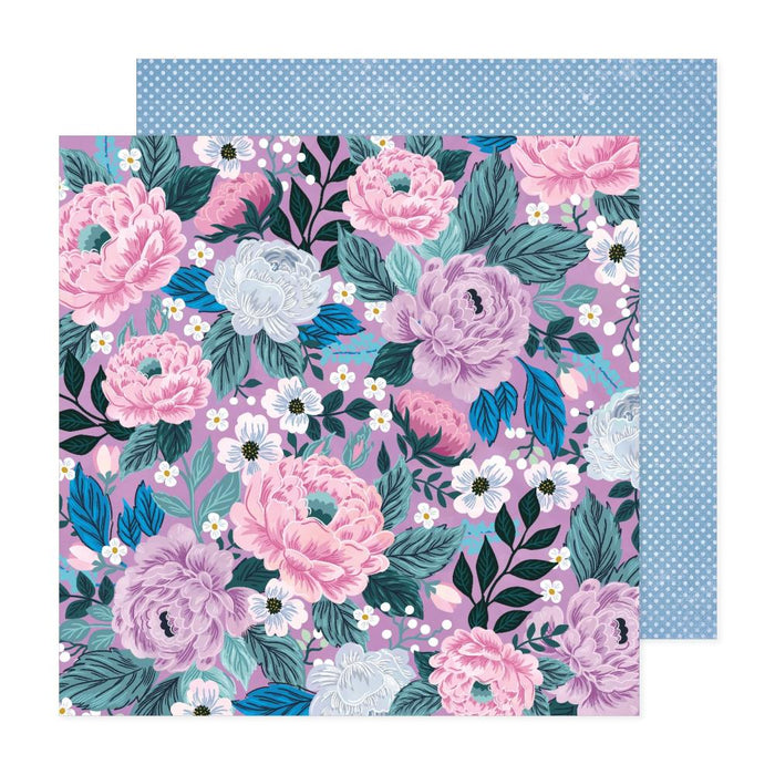 American Crafts Dreamer - Purple Floral Paper 10
