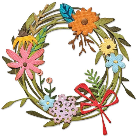 Sizzix Tim Holtz Thinlits Die - Vault Funky Floral Wreath