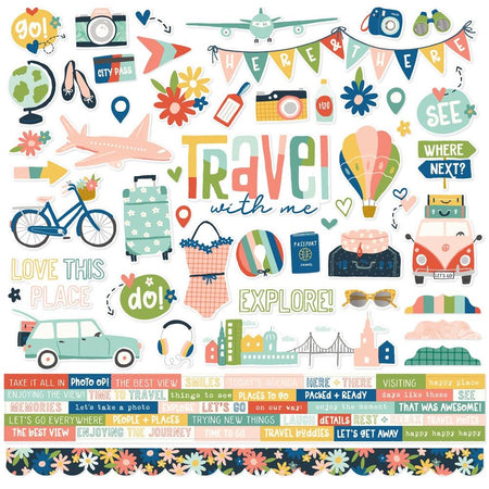 Simple Stories Pack Your Bags - Cardstock Stickers