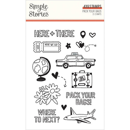 Simple Stories Pack Your Bags - Clear Stamps