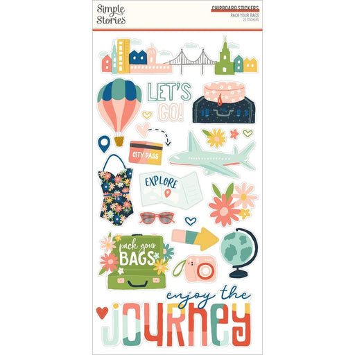 Simple Stories Pack Your Bags - Chipboard Stickers