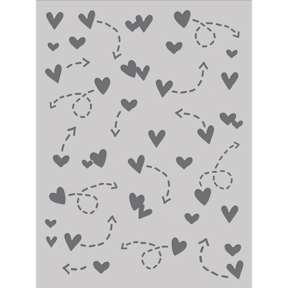 Simple Stories Pack Your Bags - 6x8 Hearts & Stitches Stencil