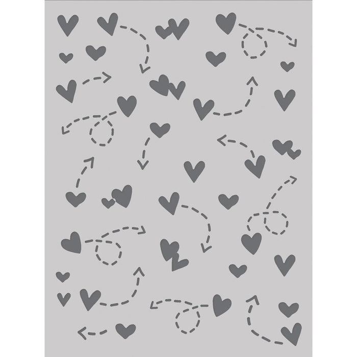 Simple Stories Pack Your Bags - 6x8 Hearts & Stitches Stencil