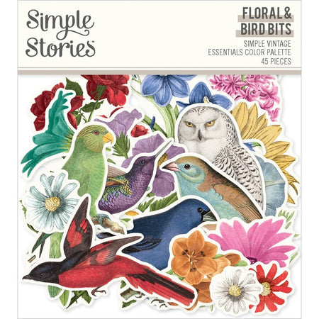 Simple Stories Simple Vintage Essentials Color Palette - Floral & Birds Bits