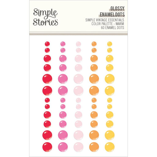 Simple Stories Simple Vintage Essentials Color Palette - Warm Glossy Enamel Dots