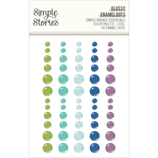 Simple Stories Simple Vintage Essentials Color Palette - Cool Glossy Enamel Dots