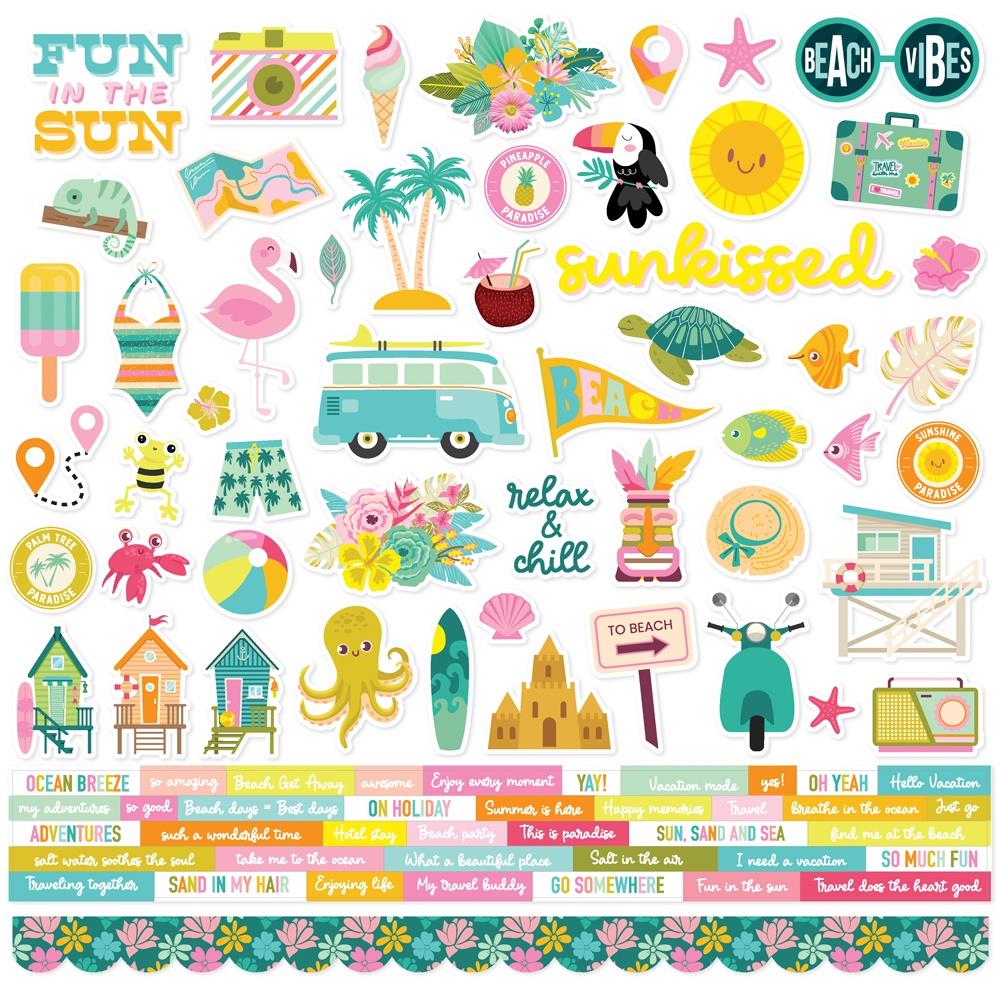 Simple Stories Just Beachy - Cardstock Stickers