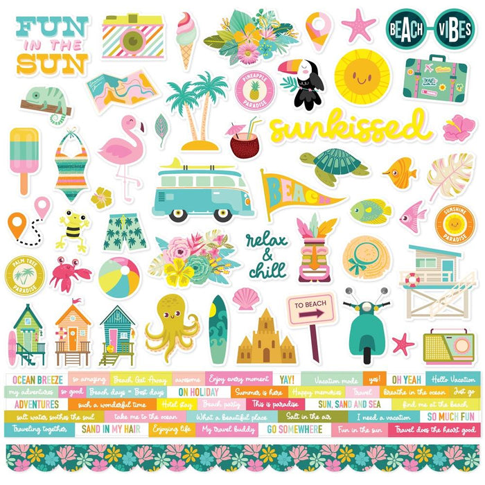 Simple Stories Just Beachy - Cardstock Stickers
