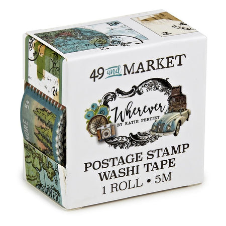 49 & Market Wherever - Postage Stamp Washi Tape Roll