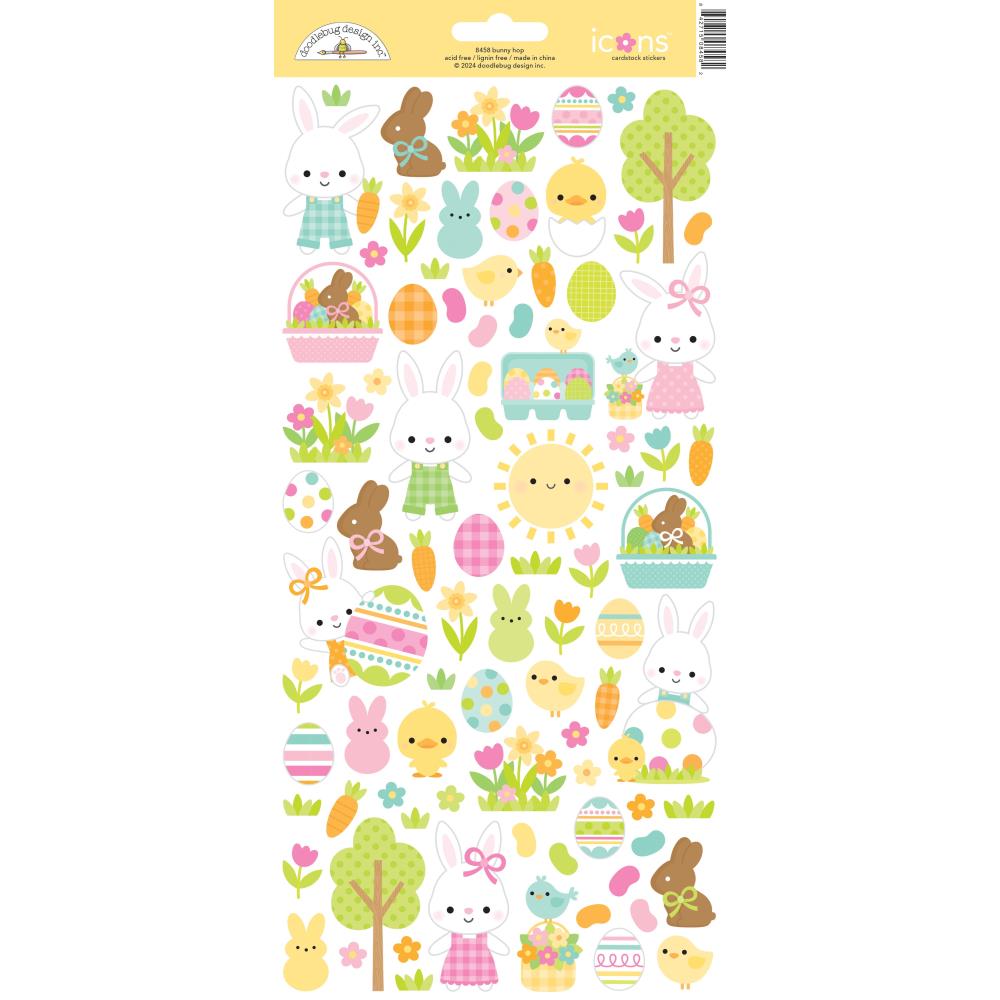 Doodlebug Design Bunny Hop - Icon Stickers