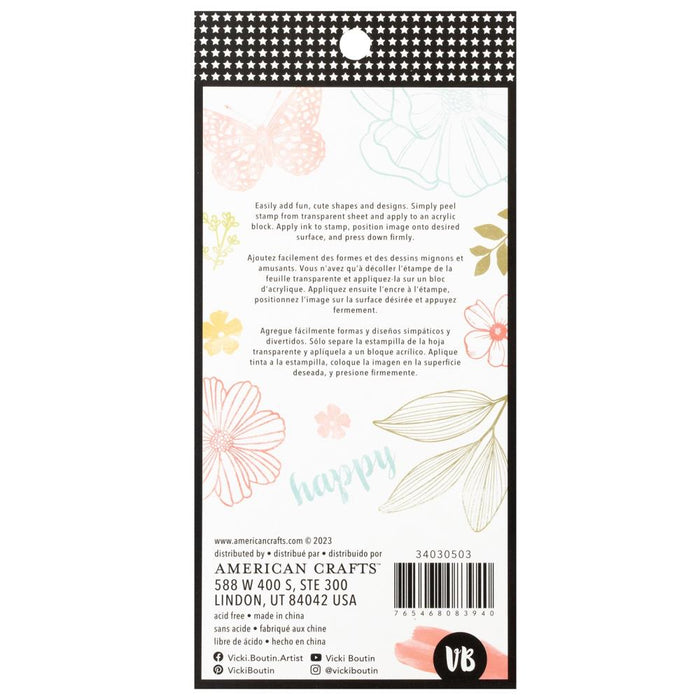 American Crafts Vicki Boutin Mixed Media - Clear Stamps Floral