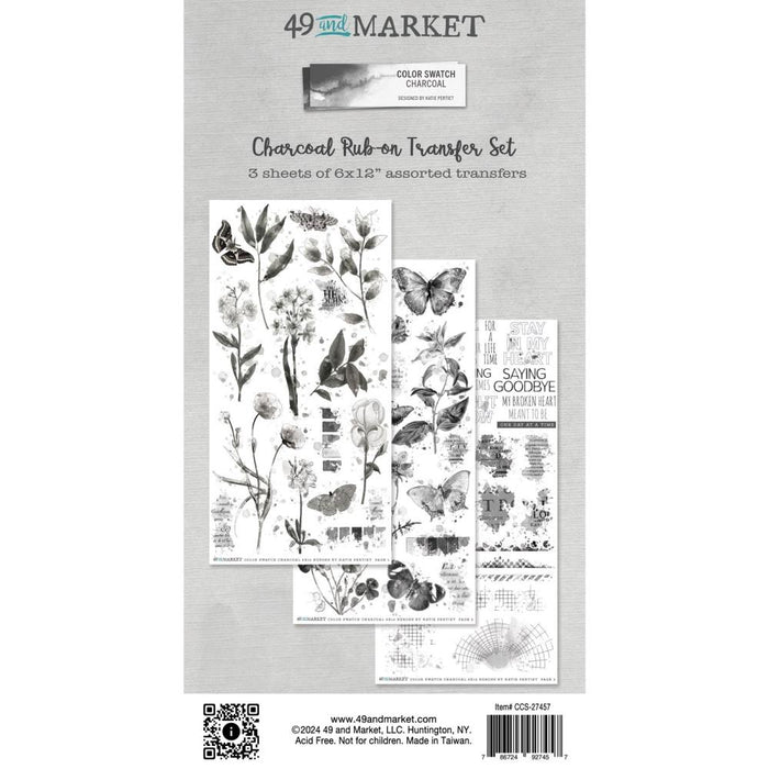 49 & Market Color Swatch Charcoal - Rub On Transfer Set