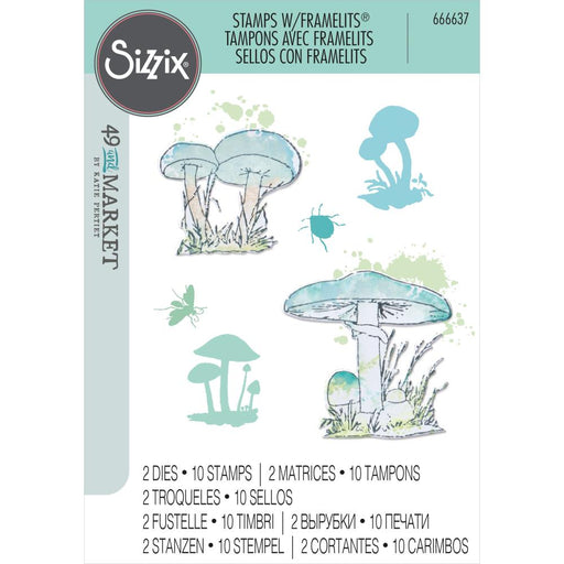 Sizzix Framelits Die with Stamps - Painted Pencil Mushrooms by 49 & Market