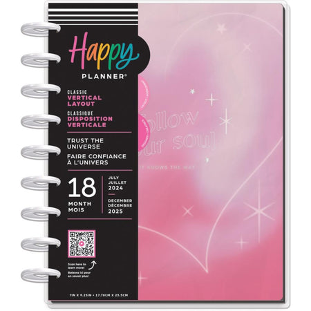 Me & My Big Ideas Happy Planner - Trust The Universe 18 Month Classic Planner Jul 24 - Dec 25