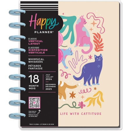 Me & My Big Ideas Happy Planner - Whimsical Whiskers 18 Month Classic Planner Jul 24 - Dec 25