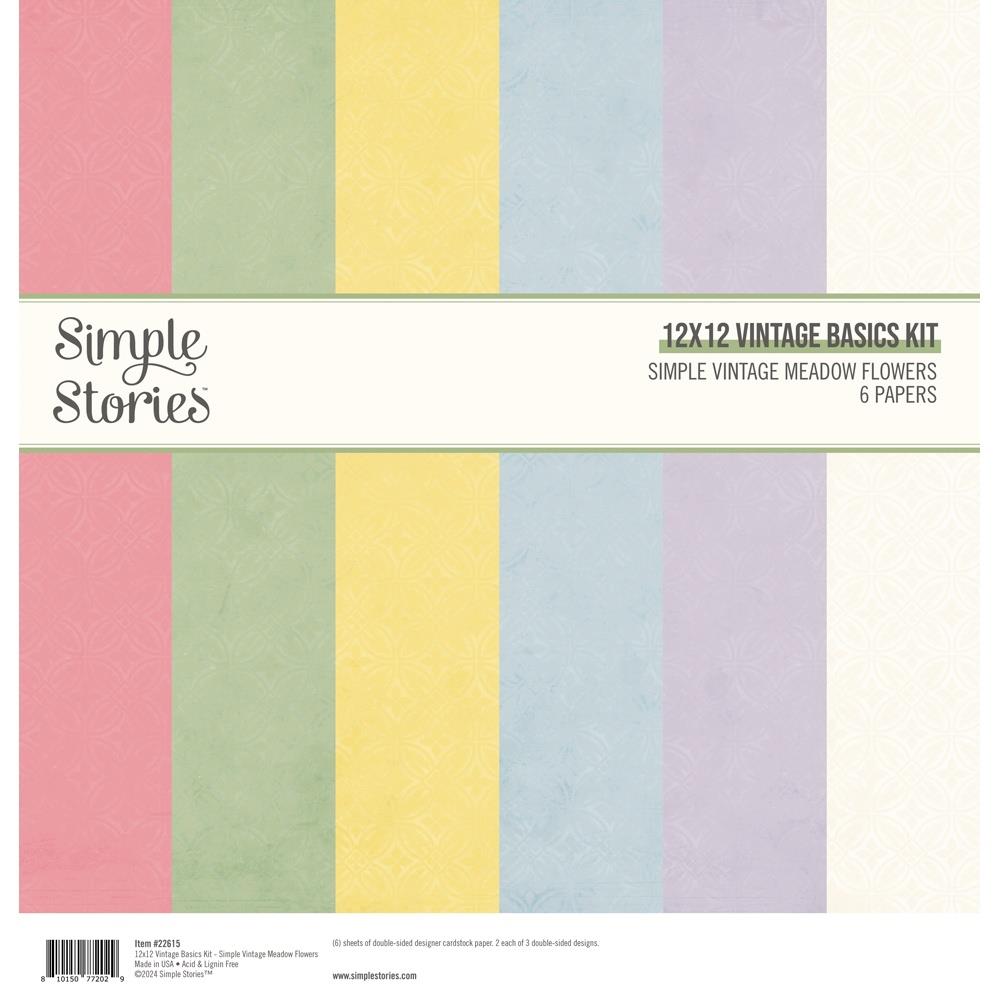 Simple Stories Simple Vintage Meadow Flowers - 12x12 Basics Kit