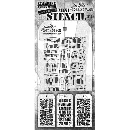 Tim Holtz Mini Layering Stencil - Set 58