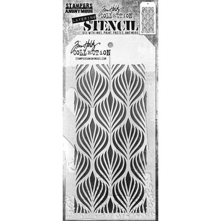 Tim Holtz Layering Stencil - Deco Feather