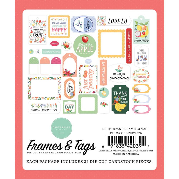 Carta Bella Fruit Stand - Ephemera Frames & Tags