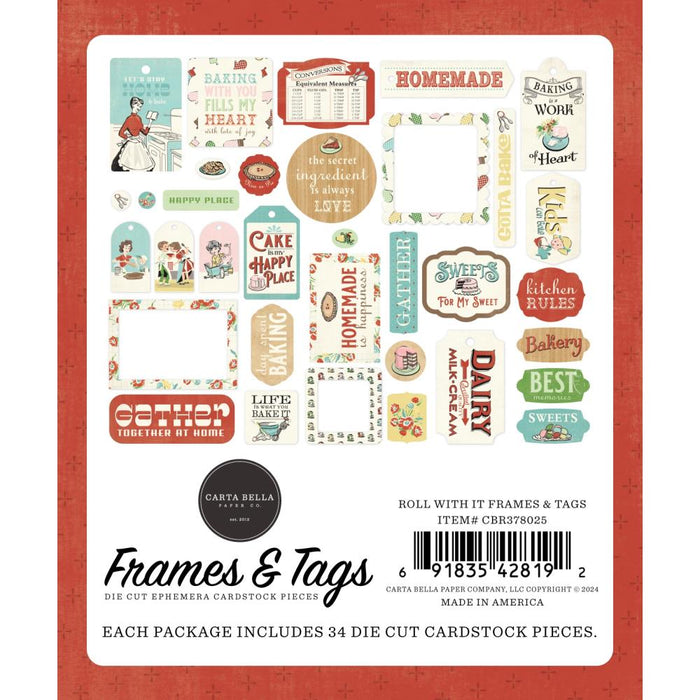 Carta Bella Roll With It - Ephemera Frames And Tags