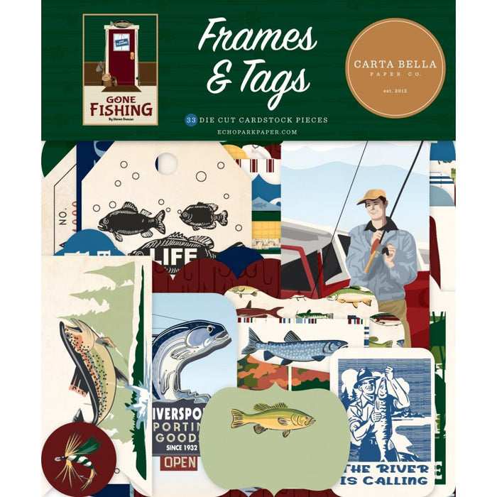 Carta Bella Gone Fishing - Ephemera Frames And Tags