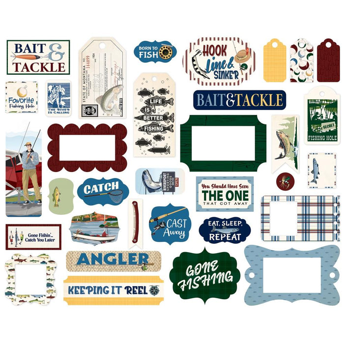 Carta Bella Gone Fishing - Ephemera Frames And Tags