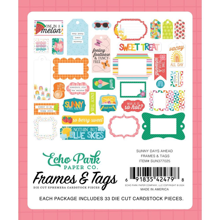Echo Park Sunny Days Ahead - Ephemera Frames & Tags