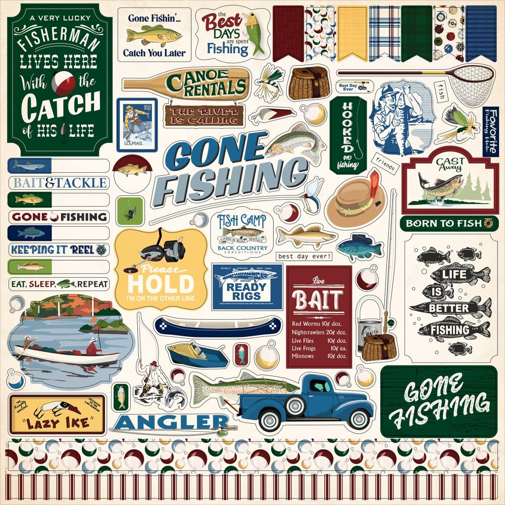 Carta Bella Gone Fishing - Element Stickers