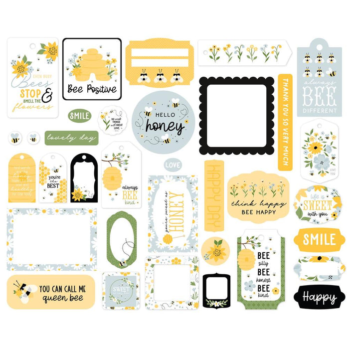Echo Park Happy As Can Bee - Ephemera Frames And Tags