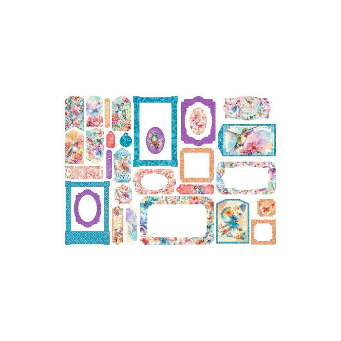 Graphic 45 Flight Of Fancy - Chipboard Tags & Frames