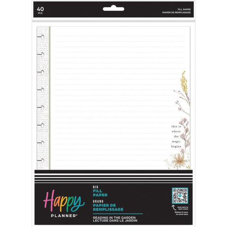 Me & My Big Ideas Happy Planner - Reading In The Garden Big Fill Paper
