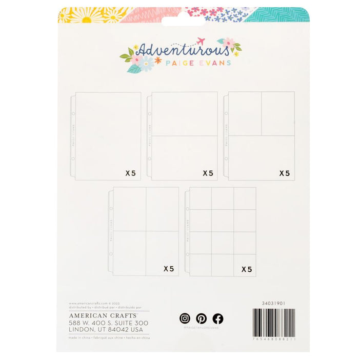 American Crafts Paige Evans Adventurous - 6x8 Page Protectors