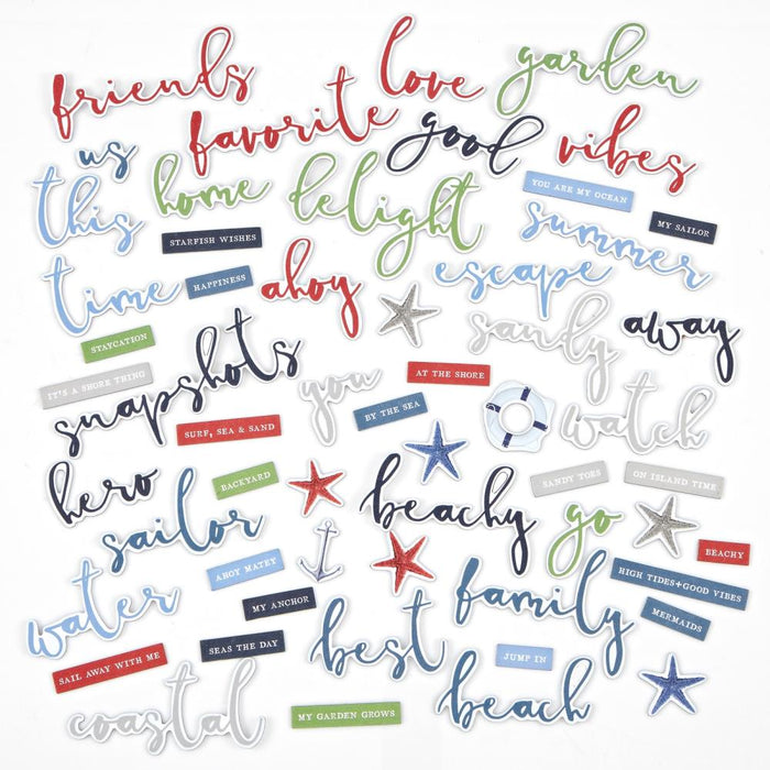 49 & Market Summer Porch - Chipboard Word Set