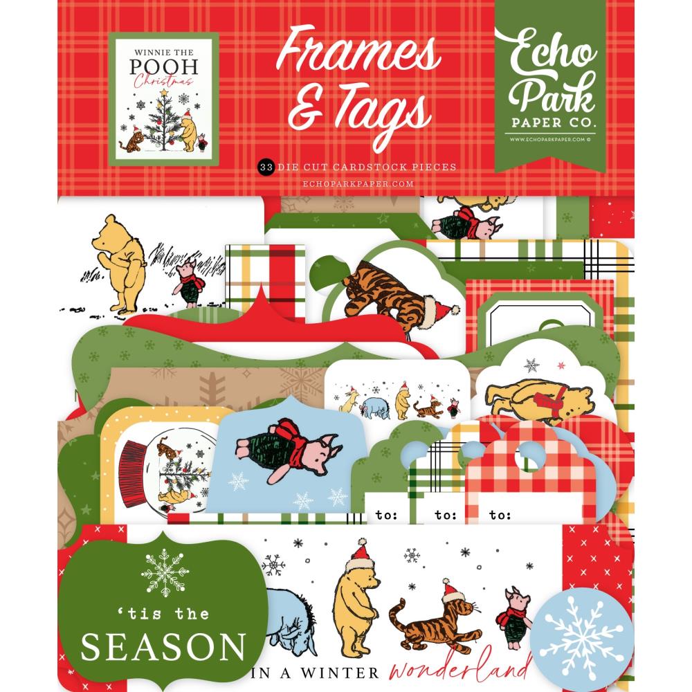 Echo Park Winnie The Pooh Christmas - Ephemera Frames & Tags