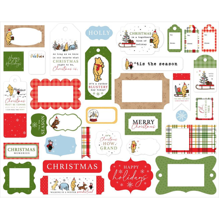 Echo Park Winnie The Pooh Christmas - Ephemera Frames & Tags