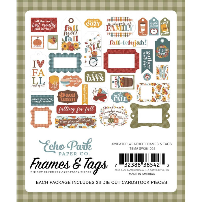 Echo Park Sweater Weather - Ephemera Frames & Tags