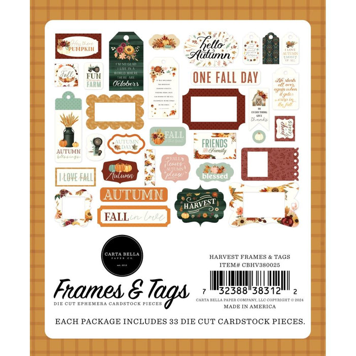 Carta Bella Harvest - Ephemera Frames & Tags
