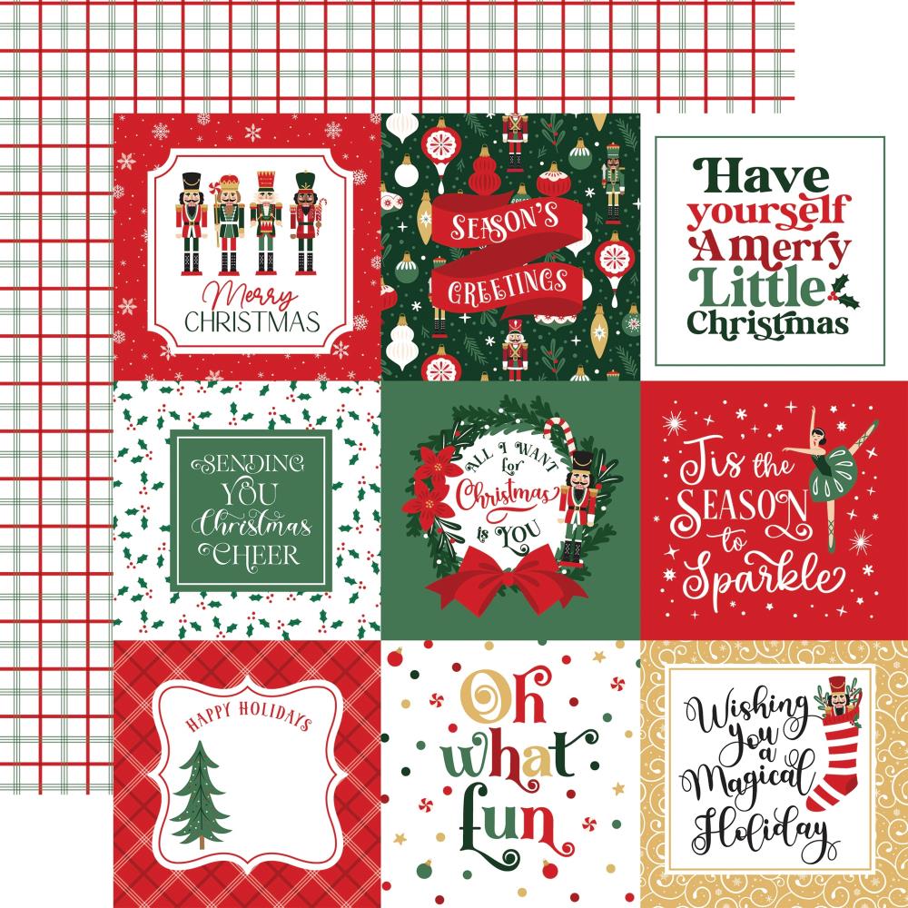 Echo Park Nutcracker Christmas - 4x4 Journaling Cards