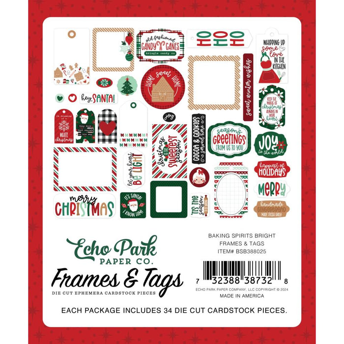 Echo Park Baking Spirits Bright - Ephemera Frames & Tags