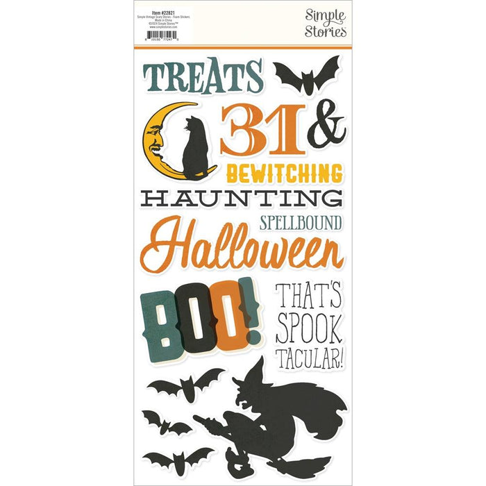 Simple Stories Simple Vintage Scary Stories - Foam Stickers
