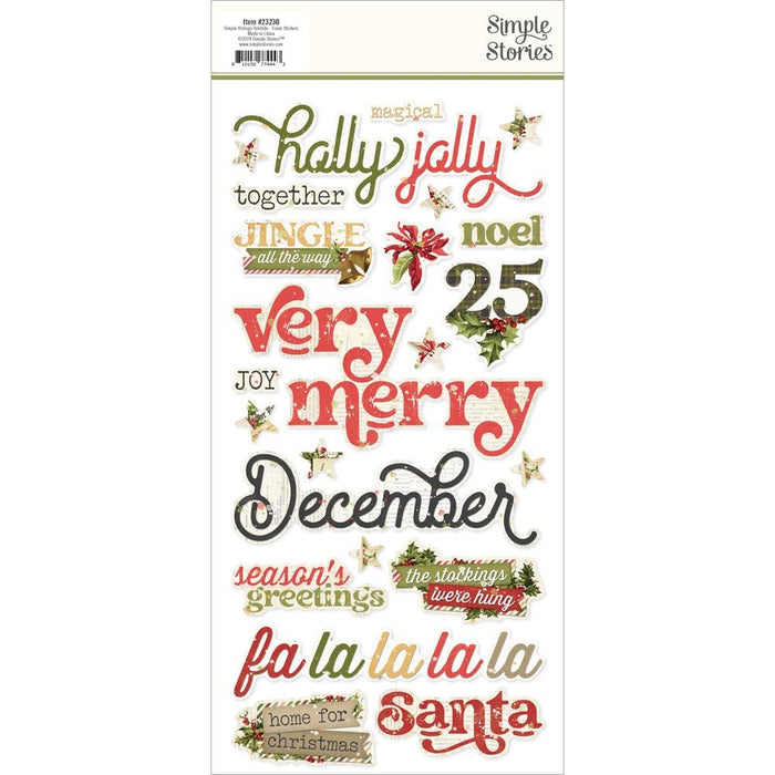 Simple Stories Simple Vintage Yuletide - Foam Stickers
