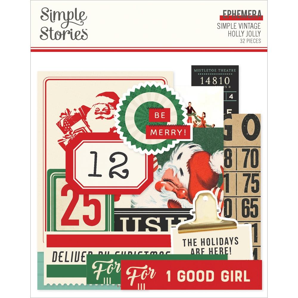 Simple Stories Simple Vintage Holly Jolly - Ephemera