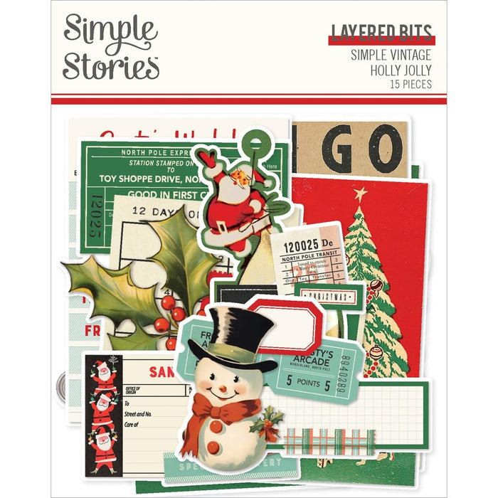 Simple Stories Simple Vintage Holly Jolly - Layered Bits & Pieces