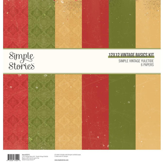 Simple Stories Simple Vintage Yuletide - 12x12 Simple Basics Collection Kit
