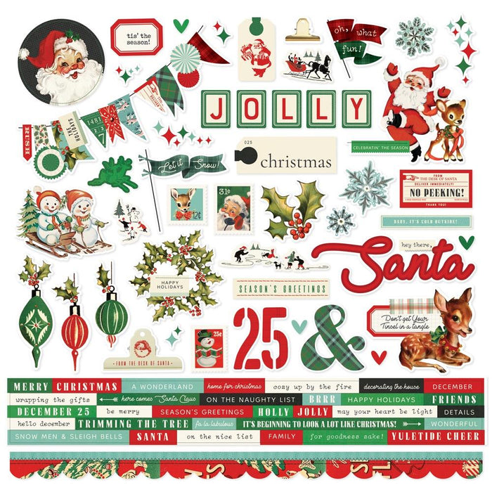 Simple Stories Simple Vintage Holly Jolly - Cardstock Stickers
