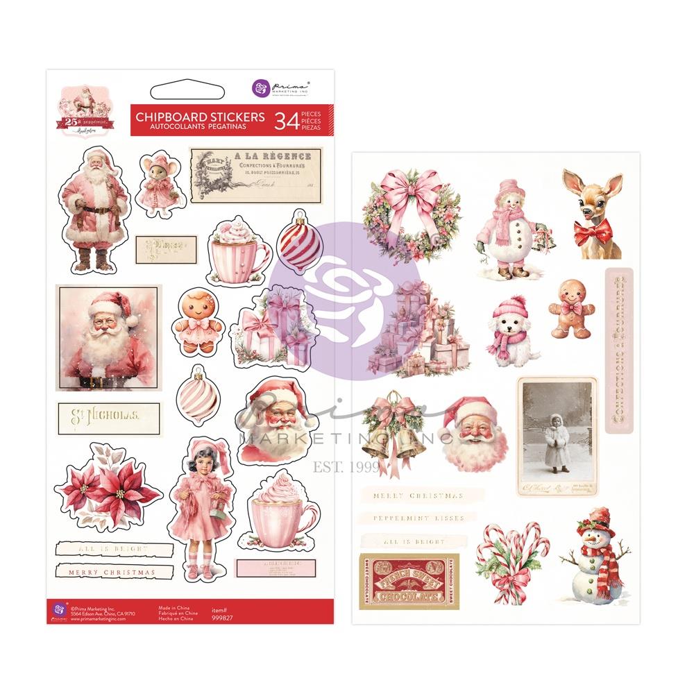 Prima 25 & Peppermint - Chipboard Stickers